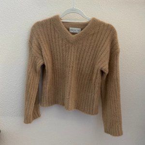 Aritzia Babaton fuzzy Ulmann sweater in Camel